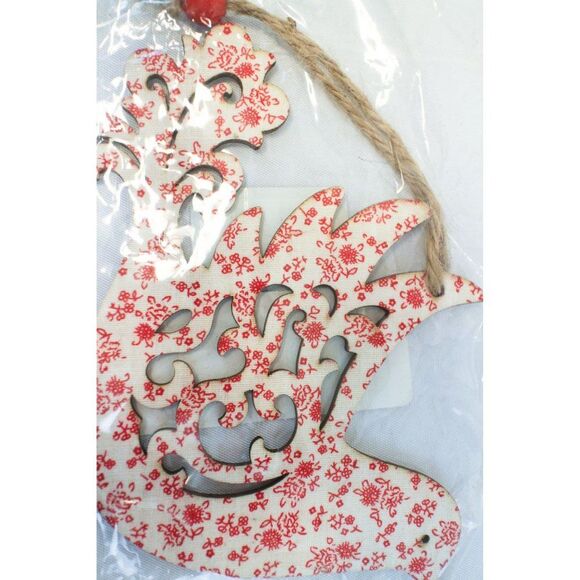 Red & White Dove Hanging Decorations Ornaments - Picture 4 of 4